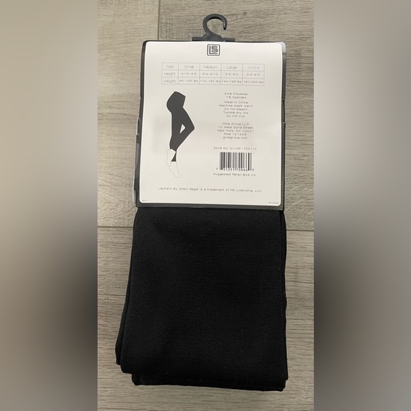 NIP Laundry by Shelli Segal 2 Pack Fleece-Lined Footless Tights Small - Picture 3 of 3